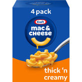 Kraft Mac and Cheese four-box packaging for quick family dinners.