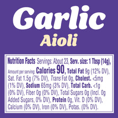 Kraft Mayo Garlic Aioli squeeze bottle shows thick, scoopable texture.