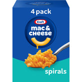 Kraft Spirals Mac & Cheese original flavor box, ideal for quick family dinners.