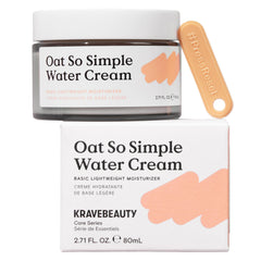 KraveBeauty Oat So Simple Water Cream bottle showing minimalist formula for sensitive skin