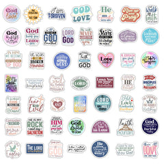 Krazy4K scripture stickers on a laptop showcase durable vinyl for everyday use.