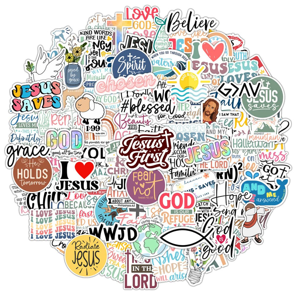 Krazy4K water bottle stickers add color and faith to daily hydration.