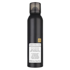 Kristin Ess Hair Brunette Dry Shampoo powder deposits for quick refresh on brunette hair.