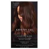 Kristin Ess Hair Gloss Cherry Cola bottle pour enhances color depth and vibrancy.