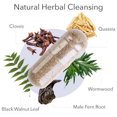 Kroeger Herb Clove Quassia capsules with label details.