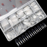 Krofaue clear nail tips box with ten sizes for precise DIY fitting