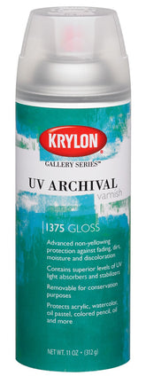 Krylon Gallery Series UV Archival Varnish gloss spray protects artwork with archival UV protection