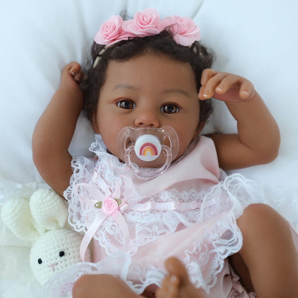 KSBD Reborn baby doll black girl 18 inch size for comforting play and nurturing