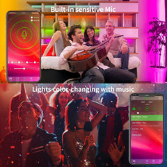 KSIPZE Led Lights music sync feature reacting to ambient sound for party vibes.