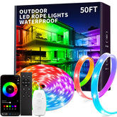 KSIPZE outdoor LED strip with IP68 waterproofing for year-round patio use.