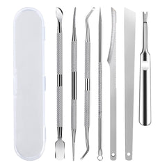 KuanStore 7-piece ingrown toenail tool kit in a portable case for at-home care.