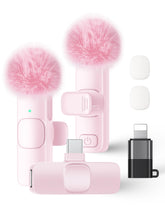 KUKIHO wireless lavalier microphone pink 2-pack for clear on-camera audio.