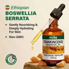 KUKKA Frankincense face oil application for gentle moisture and daily skincare.