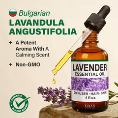 KUKKA Lavender essential oil for hair image hints nourished-looking strands with carrier oil.