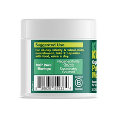 Two capsules per serving provide 1000 mg of moringa.