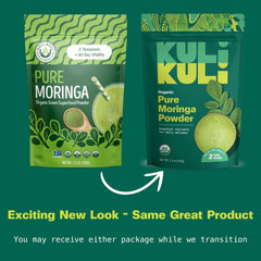 Kuli Kuli Moringa packaging box highlighting sustainable greens