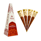 Kumari Kulture henna paste cone in dark-brown shade for rich mehndi patterns