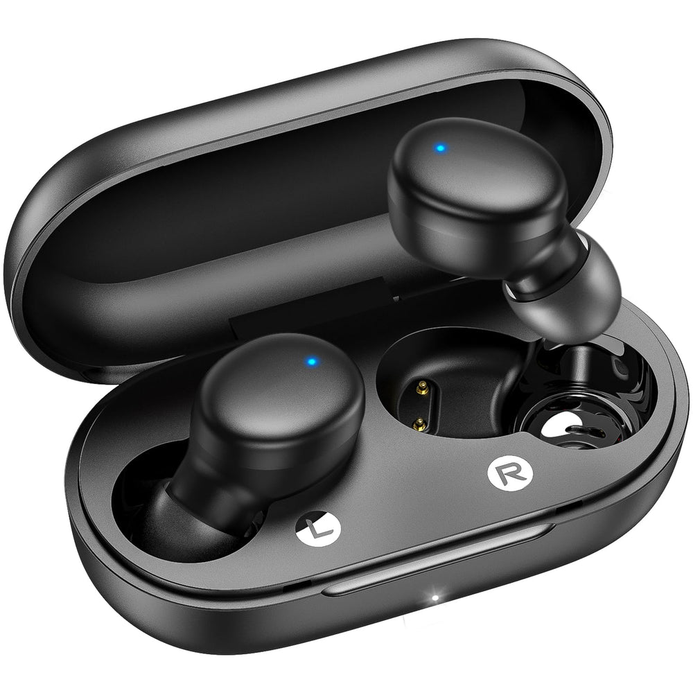 Kurdene wireless earbuds case open for easy charging on the go.