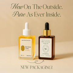 KUSHI Bee Venom Serum and Manuka honey detail highlighting nourishing ingredients.