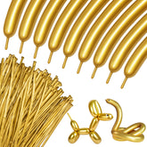 KUULBELA gold long twist balloons ready for animal sculptures and party décor