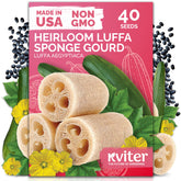 KVITER 40 Luffa seeds primed for planting in a sunny garden bed.