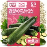KVITER 50 Black Beauty zucchini seeds ready for planting and a prolific summer harvest.