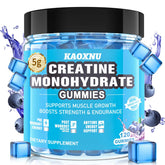 Kynaz Creatine Monohydrate Gummies in a blueberry bottle for convenient daily use.