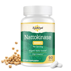 Kynderynl nattokinase tablet close-up with enteric coating for targeted intestinal release.