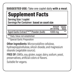Kyolic label detail emphasizes organically grown garlic and non-GMO ingredients.