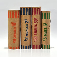 L LIKED pennies wrappers roll for secure storage of change