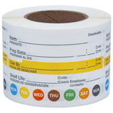 L LIKED dissolvable label roll for residue-free prep date tracking.