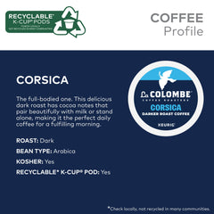 La Colombe Corsica K-Cup pod viewed from the side for compact design.