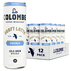 La Colombe Double Draft Latte can being poured for a creamy breakfast boost