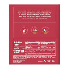 La Colombe Strawberry Mocha Draft Latte can back view showcasing ingredients