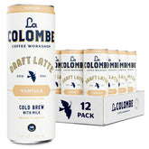 La Colombe Vanilla Draft Latte can with creamy foam for cafe-style texture