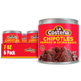 La Costeña chipotle peppers in adobo sauce bottle adds smoky heat to tacos