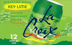 La Croix Key Lime can label shows gluten-free and zero sodium.