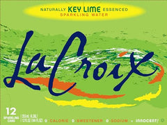 La Croix Key Lime is poured into a glass with crisp bubbles.