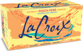 La Croix Peach Pear bottle shows crisp, zero-calorie refreshment with a fruity aroma.