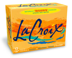 La Croix Tangerine bottle with bright label, a zero-calorie citrus refreshment for any moment.