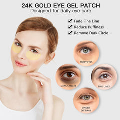 LA MIURA 24K Gold Under Eye Patches closeup shows collagen and hyaluronic acid