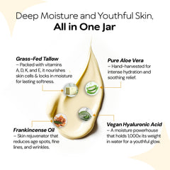 Closeup of texture to illustrate lightweight, fast-absorbing cream