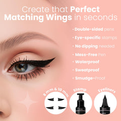 LA PURE dual-sided eyeliner pen with stamp and fine-tip for easy use