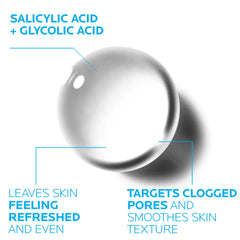 Hands applying La Roche-Posay Effaclar Clarifying Solution.