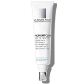 La Roche-Posay Pigmentclar Eye Cream bottle close-up highlighting brightening formula for the under-eye area.