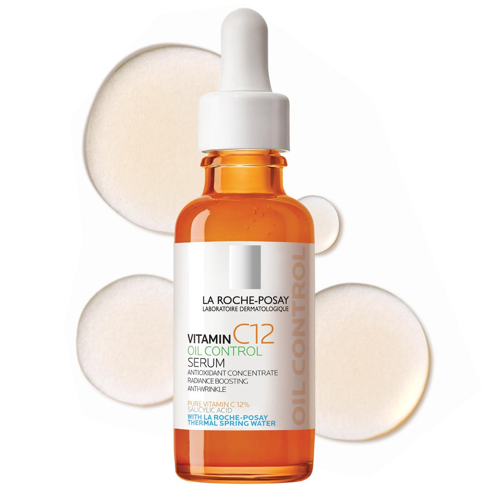 La Roche-Posay Pure 12% Vitamin C serum bottle front view highlighting brightening and oil control