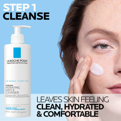Closeup of Toleriane Hydrating Gentle Cleanser cream texture for gentle cleansing