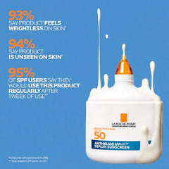 La Roche-Posay UV Air invisible finish on skin shows no white cast.