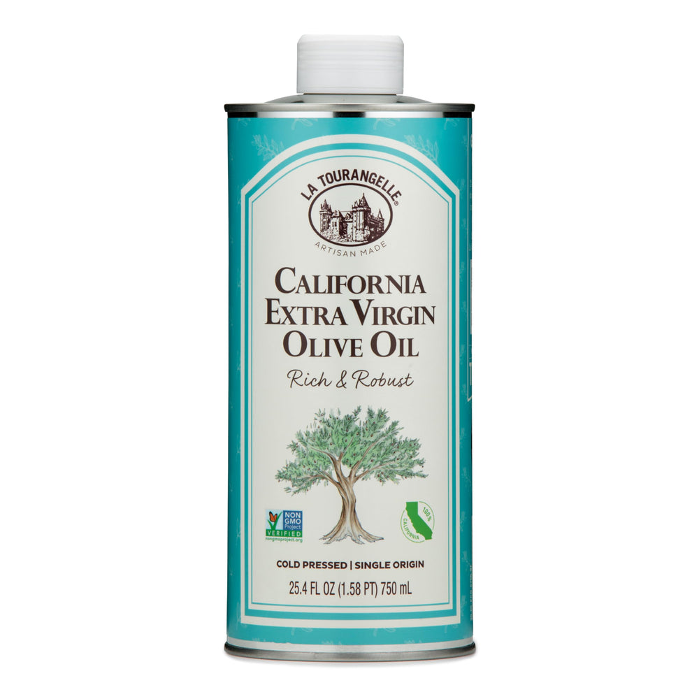 La Tourangelle California Olive Oil bottle highlights rich flavor for everyday cooking.