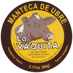La Vaquita udder balm tin front for easy, on-the-go topical use.